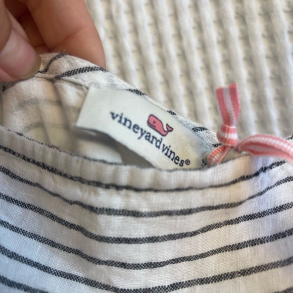 VIneyard Vines jet stripe linen romper - Picture 2 of 5